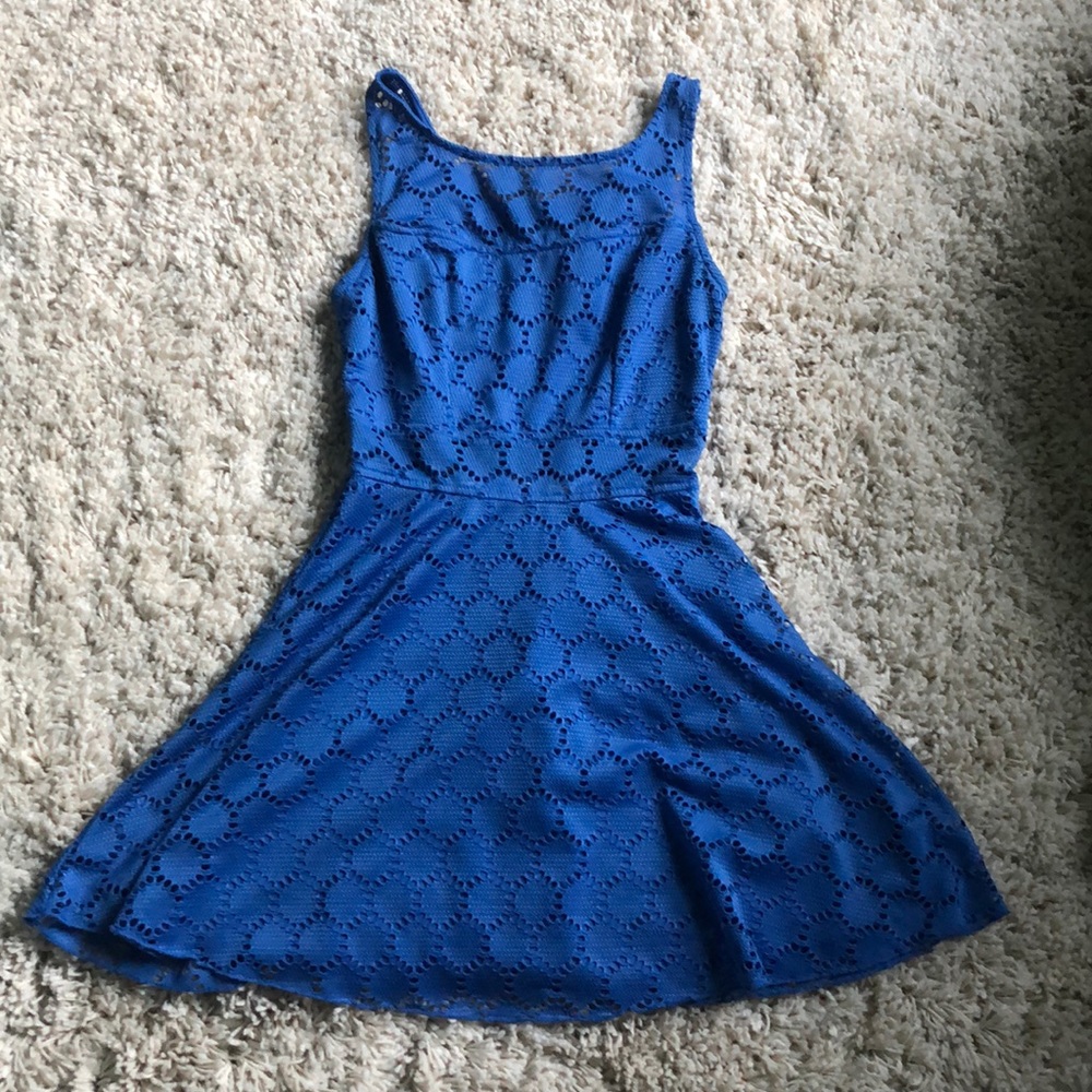 Blue Cut Out Mini Dress
